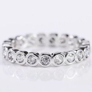 The Brilliant Bezel eternity band with zircon in Sterling Silver sz 10